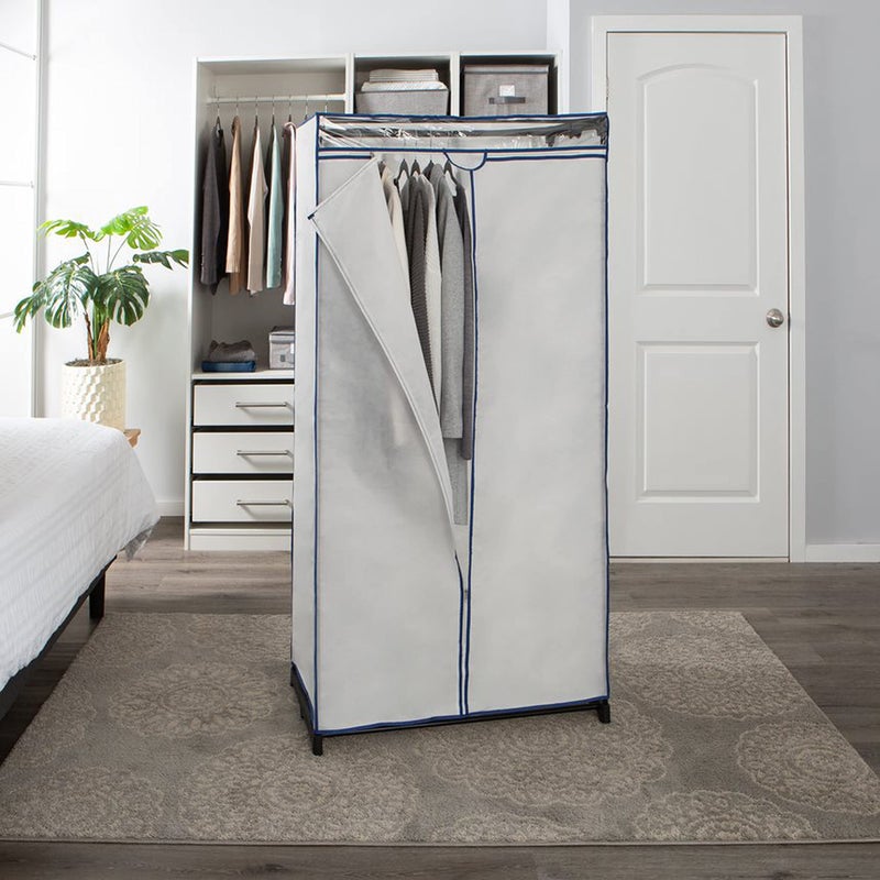 Simplify 36" Wide Portable Closet | Great for Clothes | Accessories | Heavy Duty | Hanging Rod | Easy to Assemble | Dimensions : 36â€ x 63â€ x 19â€ | White - Image 1